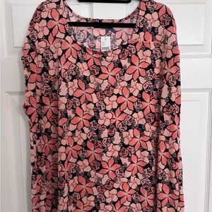 Lane Bryant Coral Floral Blouse. NWT